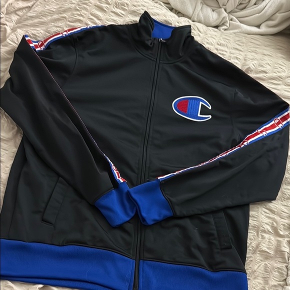 Champion Black and Blue Men's Track Jacket - size large - Picture 2 of 7